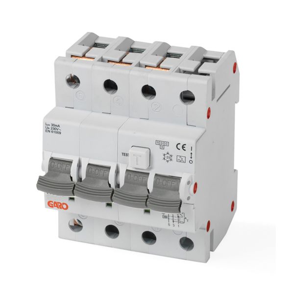Garo RCBO GS B6A 4P Personskyddsbrytare 4-polig, 230V 6 A Garo RCBO GS B6A 4P Personskyddsbrytare 4-polig, 230V 6 A