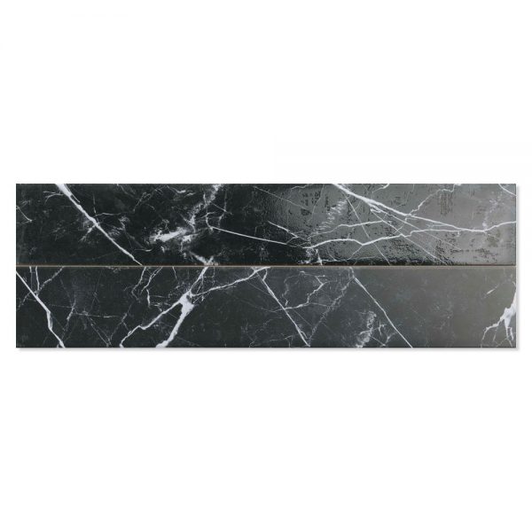 Marmor Klinker Dark Marble Svart 12x63 cm