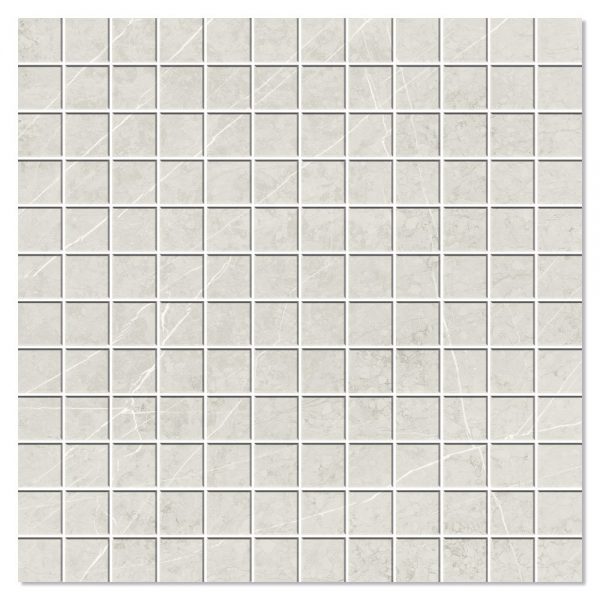Marmor Mosaik Klinker Altamura Ljusgrå Polerad 30x30 (2.5x2.5) cm