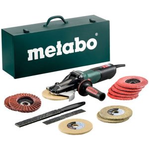 Metabo WEVF 10-125 Quick Inox Set Vinkelslip med tillbehör och förvaringslåda av plåt