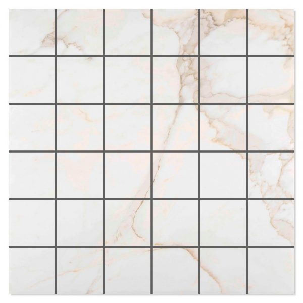 Mosaik Marmor Klinker Lancelot Vit 30x30 (5x5) cm