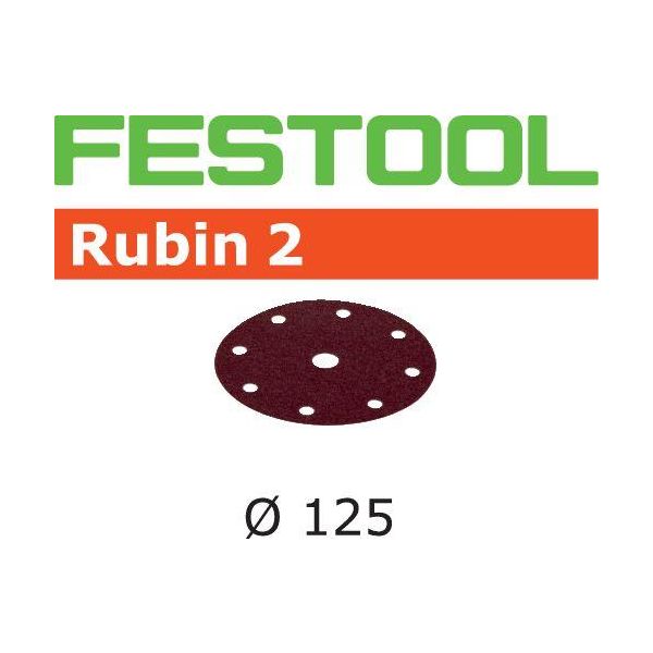Festool STF RU2 Slippapper 125mm, 8-hålat, 10-pack P100